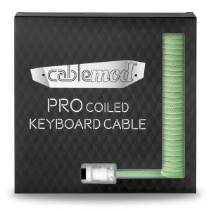 CableMod Pro Coiled Keyboard Cable USB-C to USB Type A, Lime Sorbet - 150cm