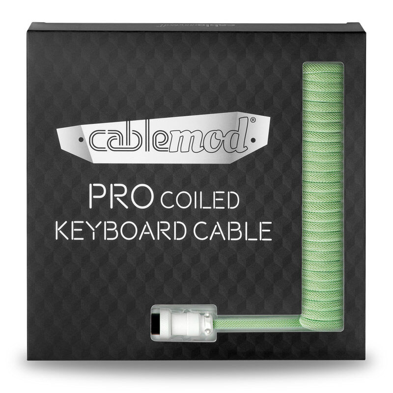 CableMod Pro Coiled Keyboard Cable USB-C to USB Type A, Lime Sorbet - 150cm