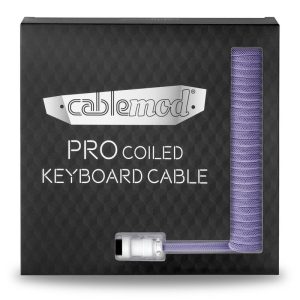 CableMod Pro Coiled Keyboard Cable USB-C to USB Type A, Rum Raisin - 150cm