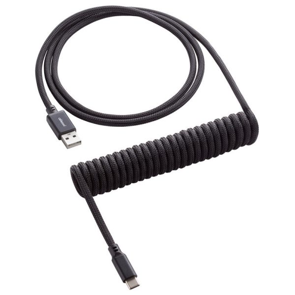 CableMod Classic Coiled Keyboard Cable USB-C to USB Type A, Midnight Black – 150cm