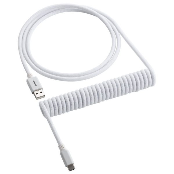 CableMod Classic Coiled Keyboard Cable USB-C to USB Type A, Glacier White – 150cm