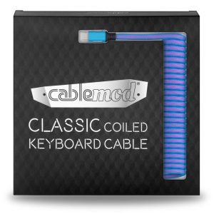 CableMod Classic Coiled Keyboard Cable USB-C to USB Type A, Galaxy Blue - 150cm