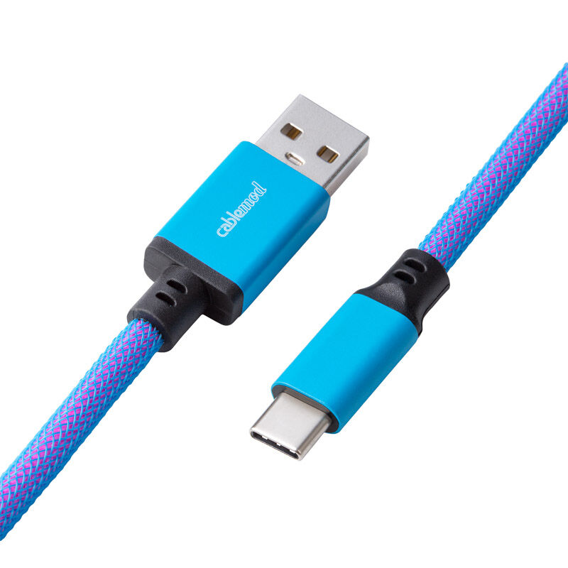 CableMod Classic Coiled Keyboard Cable USB-C to USB Type A, Galaxy Blue - 150cm
