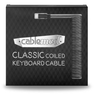 CableMod Classic Coiled Keyboard Cable USB-C to USB Type A, Carbon Gray - 150cm