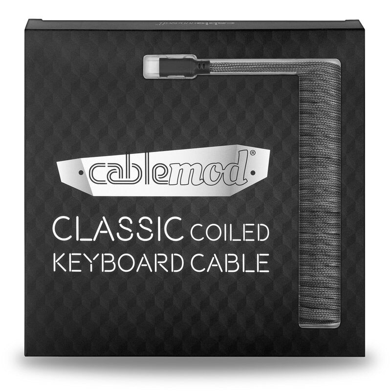CableMod Classic Coiled Keyboard Cable USB-C to USB Type A, Carbon Gray - 150cm