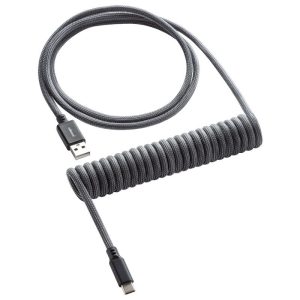 CableMod Classic Coiled Keyboard Cable USB-C to USB Type A, Carbon Gray - 150cm