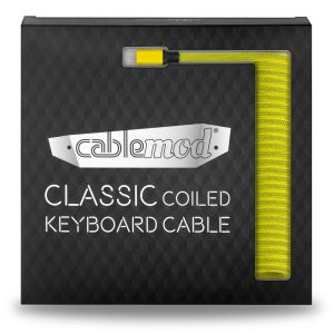 CableMod Classic Coiled Keyboard Cable USB-C to USB Type A, Dominator Yellow - 150cm