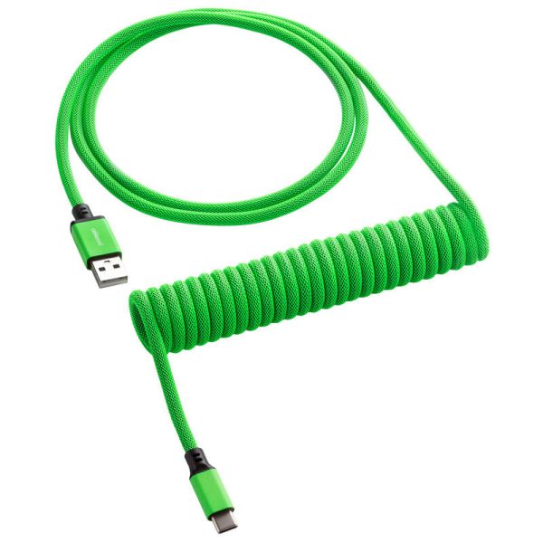 CableMod Classic Coiled Keyboard Cable USB-C to USB Type A, Viper Green – 150cm