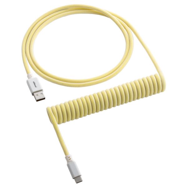 CableMod Classic Coiled Keyboard Cable USB-C to USB Type A, Lemon Ice – 150cm