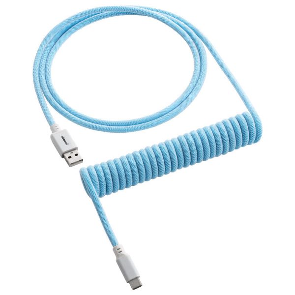 CableMod Classic Coiled Keyboard Cable USB-C to USB Type A, Blueberry Cheesecake – 150cm