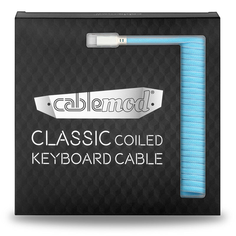 CableMod Classic Coiled Keyboard Cable USB-C to USB Type A, Blueberry Cheesecake - 150cm
