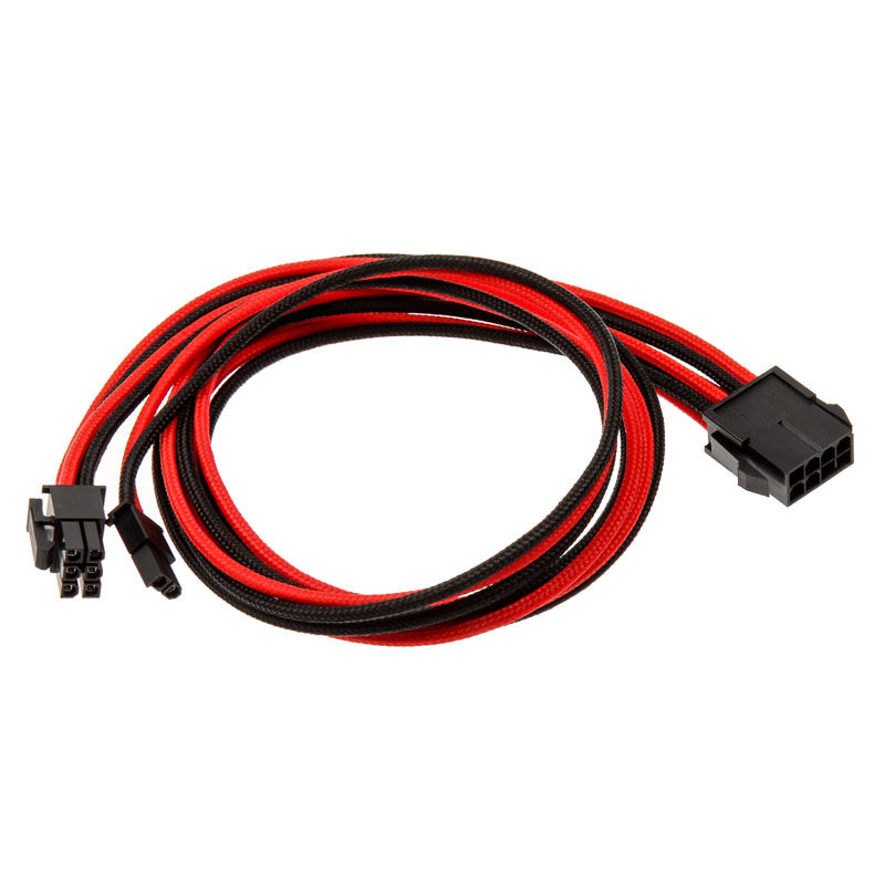 Phanteks 6 + 2-pin PCIe extension 50cm - sleeved black / red