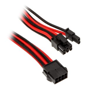 Phanteks 6 + 2-pin PCIe extension 50cm - sleeved black / red