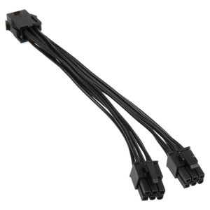 Adapter 6-pin PCIe to 2x 6-pin PCIe connector, black, 15cm