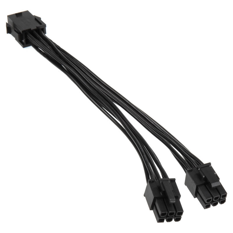 Adapter 6-pin PCIe to 2x 6-pin PCIe connector, black, 15cm