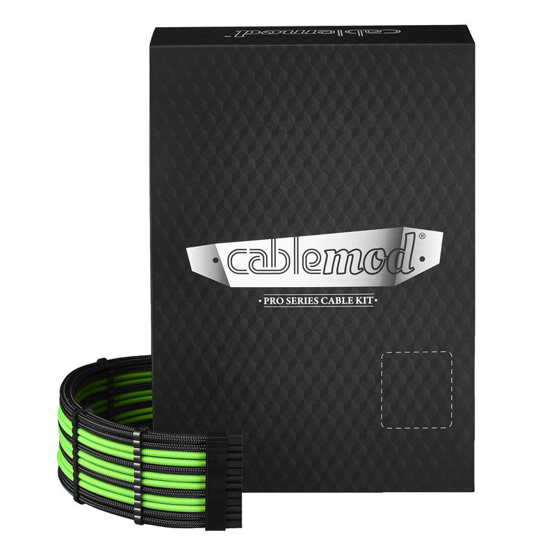CableMod PRO ModMesh C-Series RMi and RMx Cable Kit - black / light green : image 1