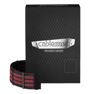 CableMod PRO ModMesh RT-Series ASUS ROG / Seasonic Cable Kits - Black / Blood Red : image 1