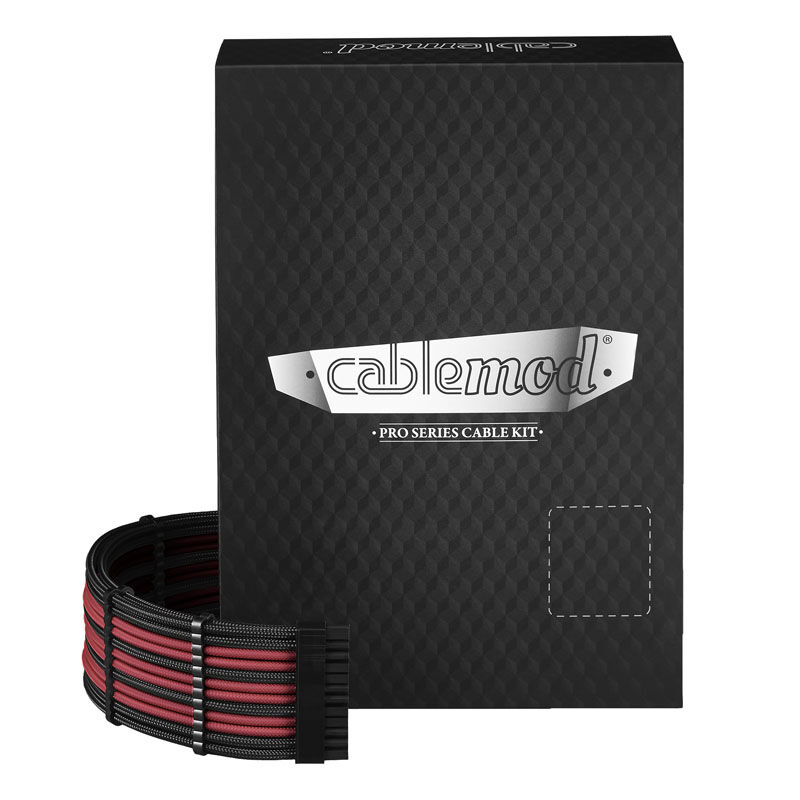 CableMod PRO ModMesh RT-Series ASUS ROG / Seasonic Cable Kits - Black / Blood Red : image 1