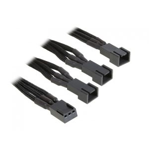 BitFenix 3-pin to 3 x 3-pin adapter 60cm - sleeved black / black : image 1
