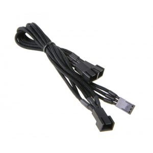 BitFenix 3-pin to 3 x 3-pin adapter 60cm - sleeved black / black : image 2