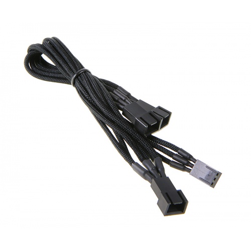 BitFenix 3-pin to 3 x 3-pin adapter 60cm - sleeved black / black : image 2