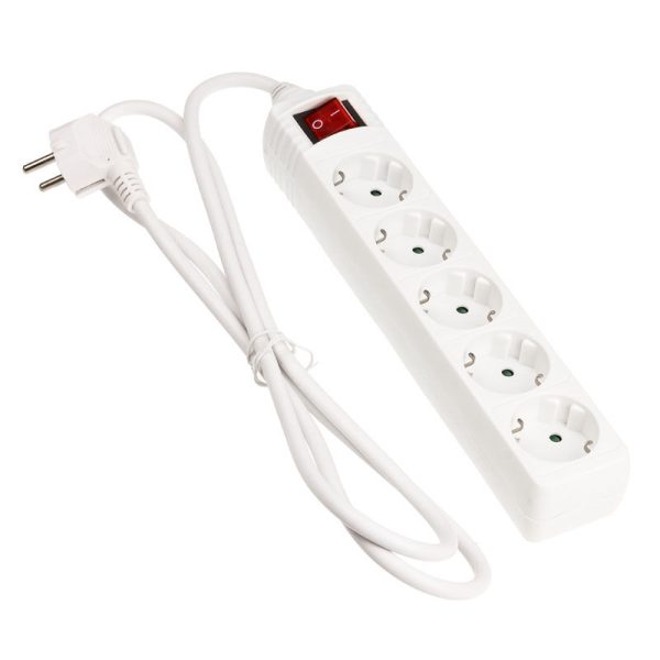 InLine power strip 5-fold, with switch, 1.5m, white