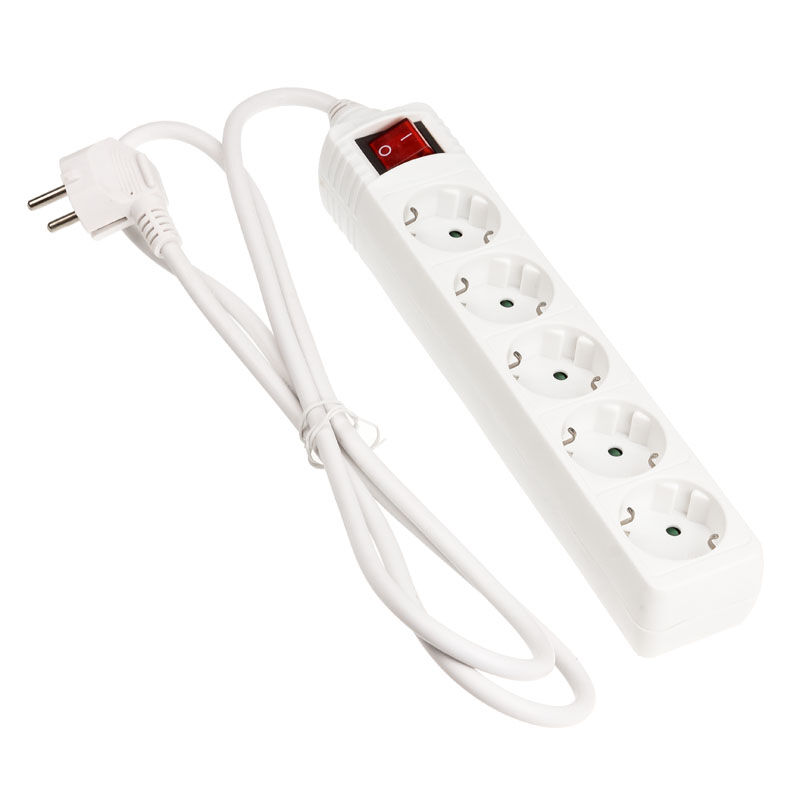 InLine power strip 5-fold, with switch, 1.5m, white