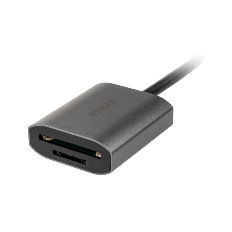 Akasa USB 3.2 Gen1 Type-C Dual Card Reader - silver