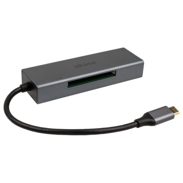 Akasa USB 3.2 Gen1 Type-C 3-in-1 Card Reader – silver