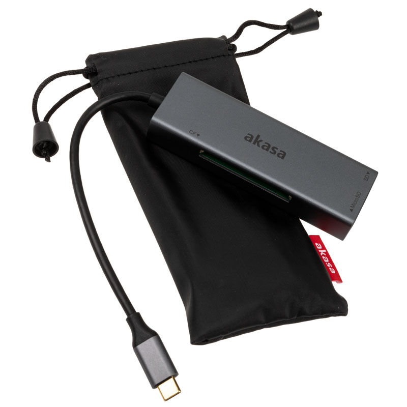 Akasa USB 3.2 Gen1 Type-C 3-in-1 Card Reader - silver