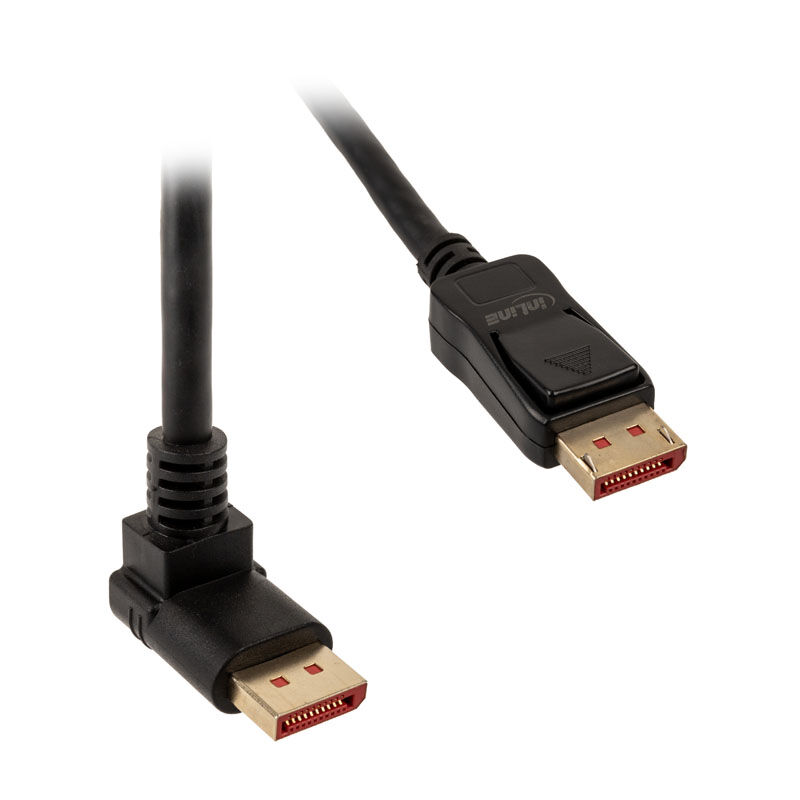 InLine 8K4K DisplayPort cable, angled upwards, black - 1m : image 1