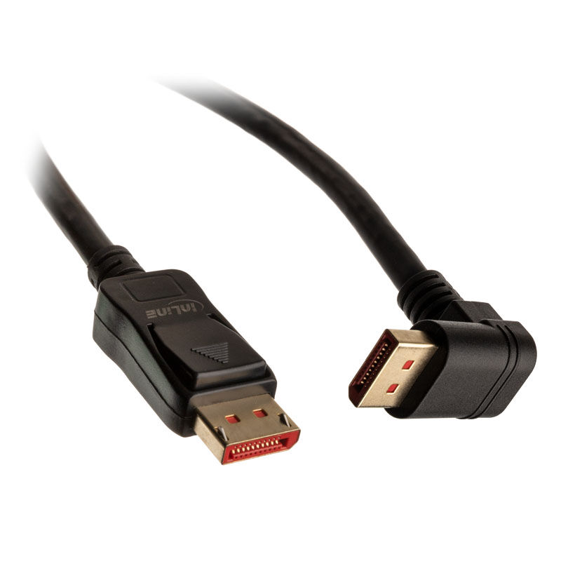 InLine 8K4K DisplayPort cable, angled down, black - 1m : image 1