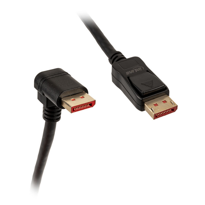 InLine 8K4K DisplayPort cable, angled downwards, black - 2m