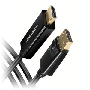 AXAGON RVD-HI14C2 DisplayPort to HDMI adapter cable, 4K/30 Hz, 180 cm long - black : image 1