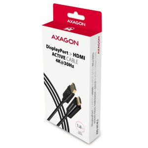 AXAGON RVD-HI14C2 DisplayPort to HDMI adapter cable, 4K/30 Hz, 180 cm long - black : image 2