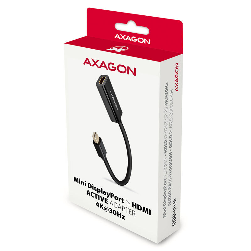 AXAGON RVDM-HI14N Mini DisplayPort to HDMI Adapter, 4K/30 Hz, 15 cm long - black : image 2