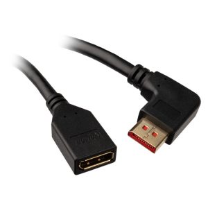 Inline DisplayPort adapter cable, 8K4K, left angled - 0.15m : image 1