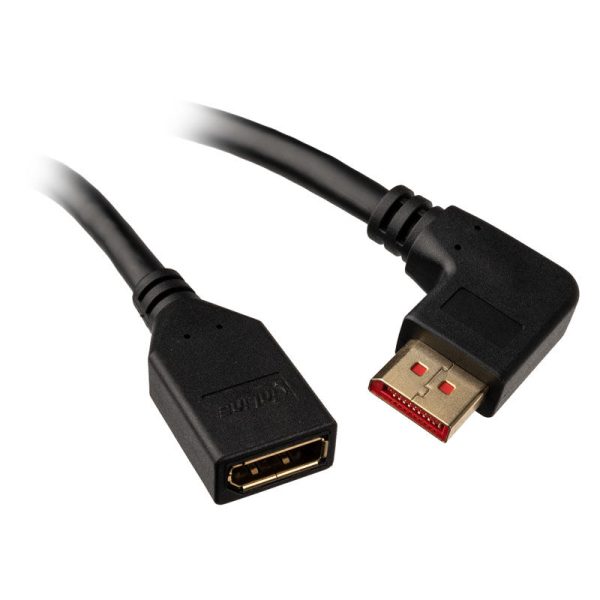 Inline DisplayPort adapter cable, 8K4K, left angled – 0.15m