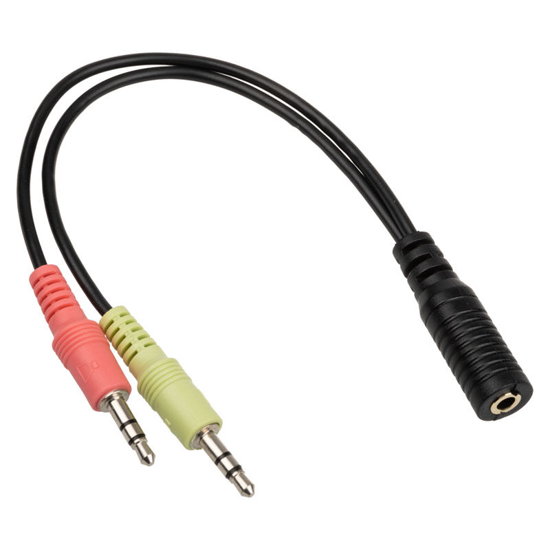 InLine Audio headset adapter cable, 2x 3.5 mm plug to 3.5 mm jack 4-pin CTIA - 0.15 m : image 1