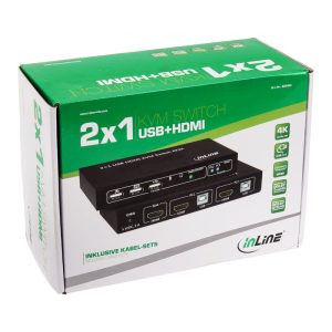 InLine KVM Switch, 2-port HDMI 4K2K with audio