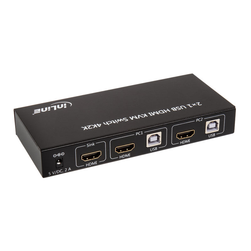 InLine KVM Switch, 2-port HDMI 4K2K with audio
