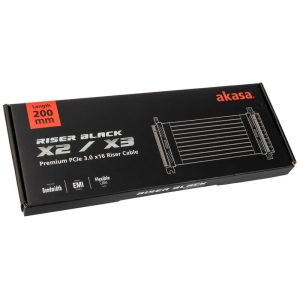 Akasa Riser Black X2, Premium PCIe 3.0 x 16 Riser Cable, 20cm - black : image 6