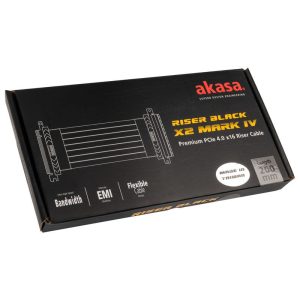 akasa Riser Black X2 Mark IV, Premium PCIe 4.0 x16 Riser Cable, 20 cm - black