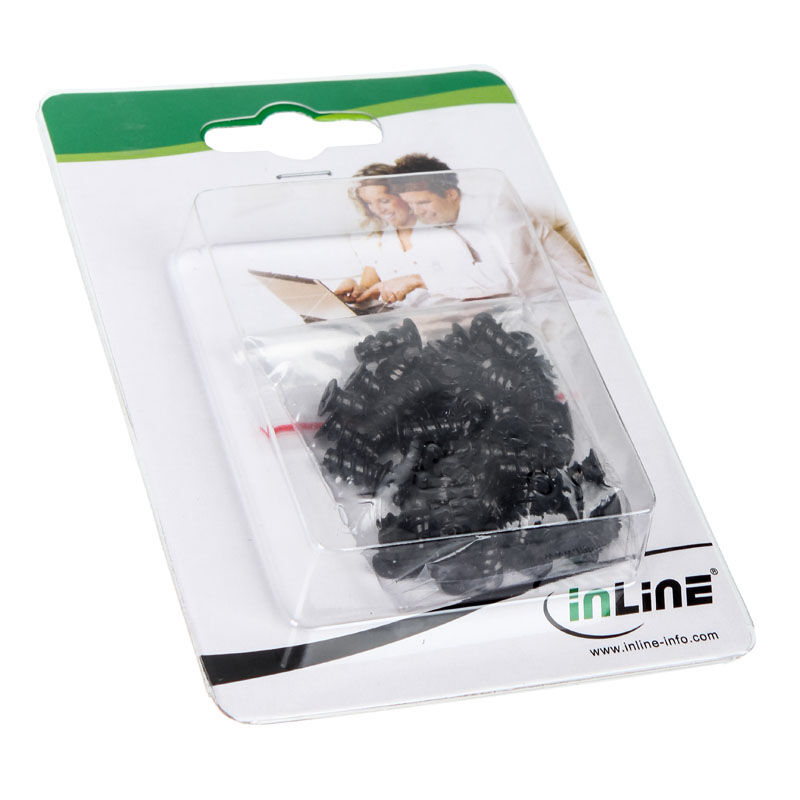 InLine fan screws 50 pieces - black