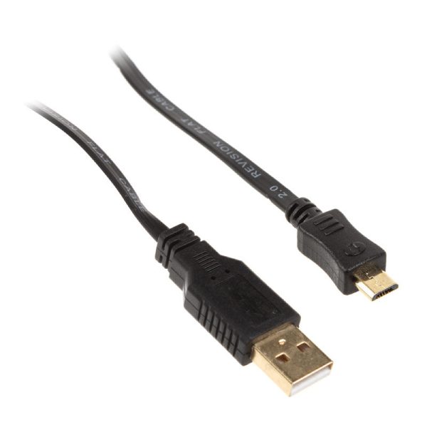 InLine 3m Micro-USB 2.0 Flat Cable, USB-A to Micro B – black