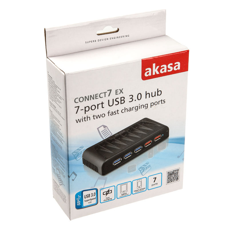 Akasa Connect 7 EX - USB 3.0 Hub plus 2x Fast Charging Port ...