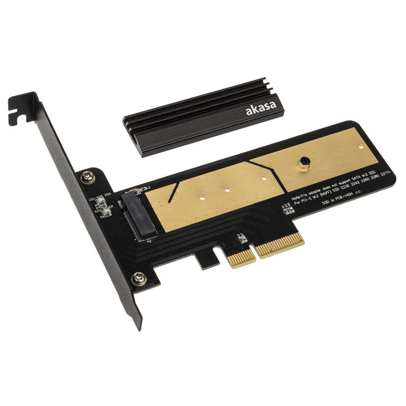 Akasa M.2 X4 PCI-E 3.0 Adapter Card - Black PCB
