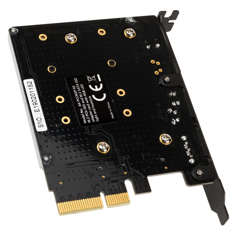 Akasa M.2 PCI-E SATA RGB LED Adapter Card