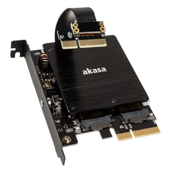 Akasa Dual M.2 PCI-E RGB LED Adapter Card
