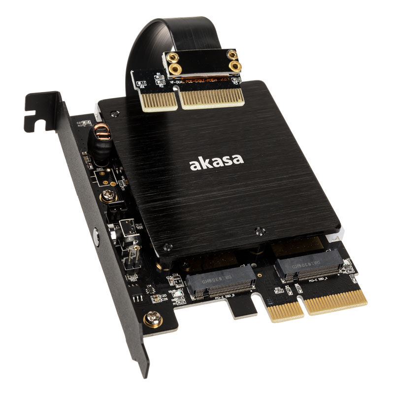 Akasa Dual M.2 PCI-E RGB LED Adapter Card